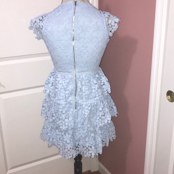 LAST ONE‼️ MEDIUM LEFT Baby Blue Lace Dress - Picture 4 of 5